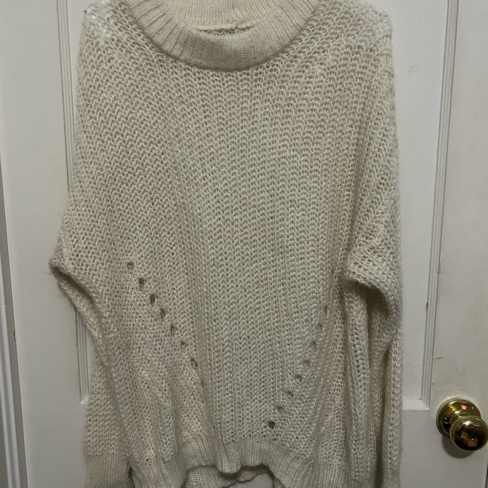 American Eagle Outfitters Cream Turtleneck Sweater